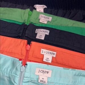 Imperfect J.Crew factory 5 skirts bundle plus size 22 skirts blue green peach